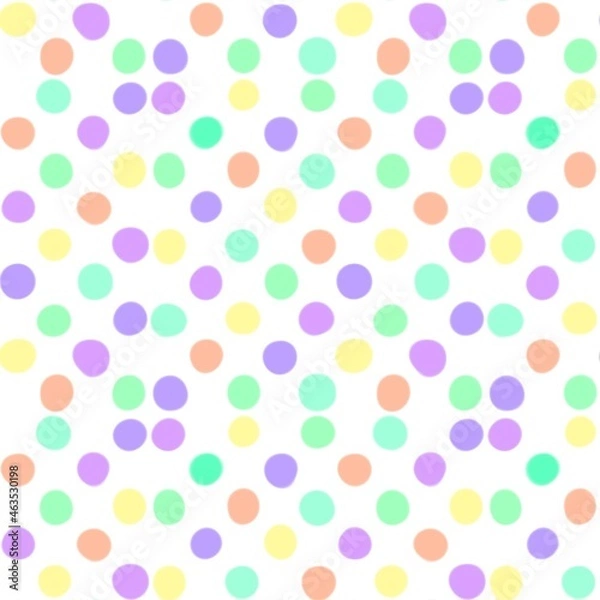 Fototapeta 手書き風　ランダムドット　カラフル①