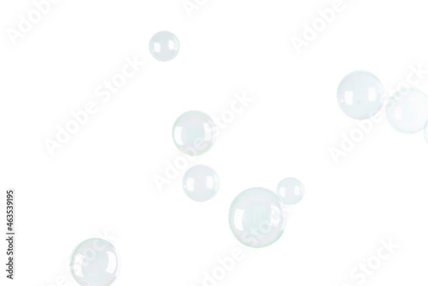Fototapeta Soap bubbles on light background