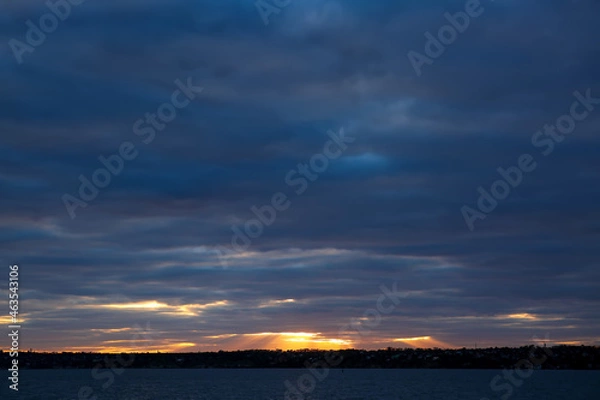 Fototapeta Beautiful cloudy sky over river