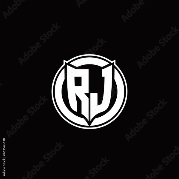 Obraz RJ Logo monogram with shield and circluar shape design tamplate