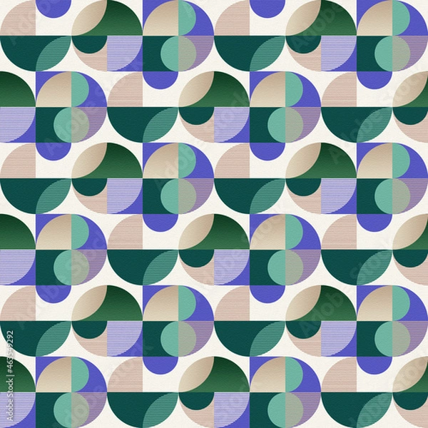 Obraz Abstract Circle Geometric Interior Style Seamless Pattern Natural Paper Textured Trendy Fashion Colors Perfect for Wall Paper or Wrapping Print