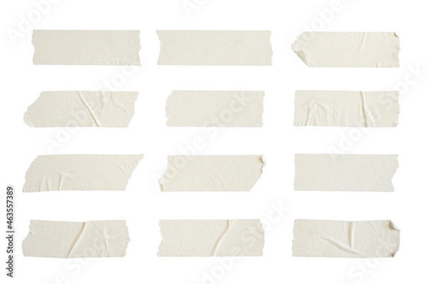 Obraz Close up of adhesive tape wrinkle set on white background