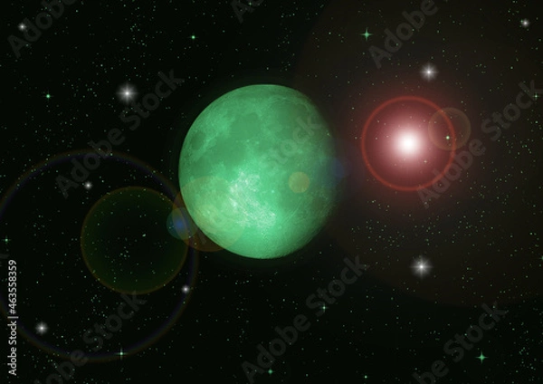 Obraz galaxy in a free space. 3D rendering