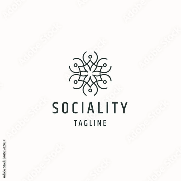 Obraz People teamwork logo icon design template flat vector