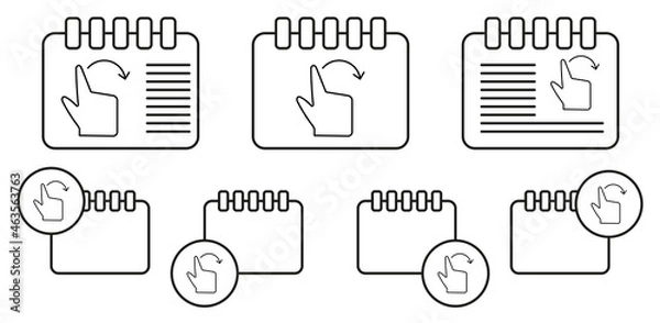 Fototapeta Rotate, hand, touch, finger vector icon in calender set illustration for ui and ux, website or mobile application