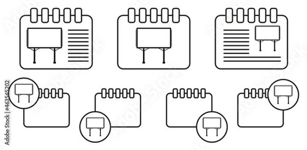 Fototapeta Billboard vector icon in calender set illustration for ui and ux, website or mobile application