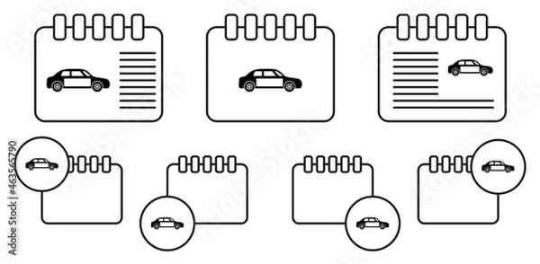 Fototapeta Car, billboard vector icon in calender set illustration for ui and ux, website or mobile application