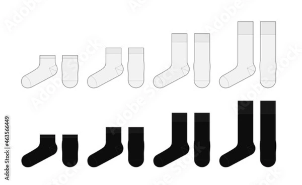 Fototapeta Socks template vector illustration set (various length )