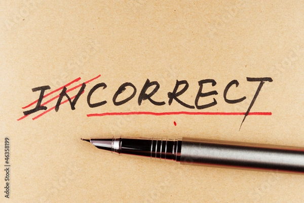 Fototapeta From incorrect to correct