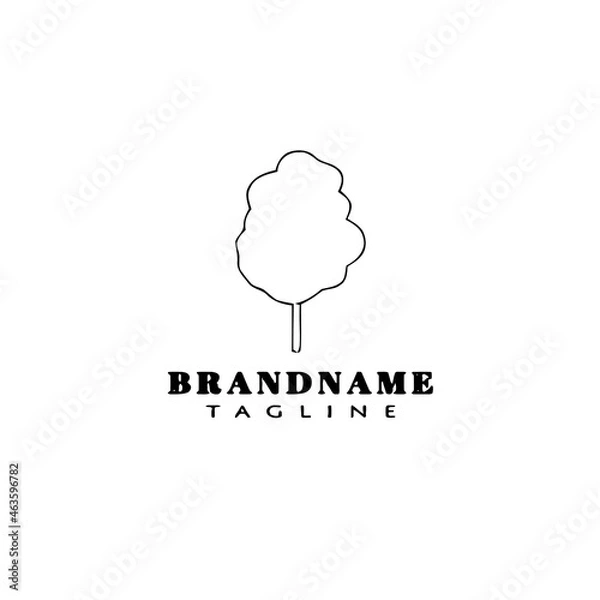 Obraz candy floss logo cartoon design icon black isolated vector illustration