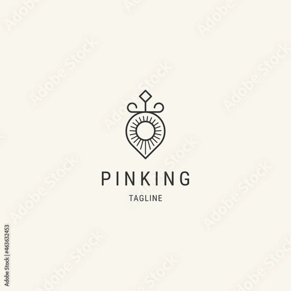 Obraz King of location line logo design.