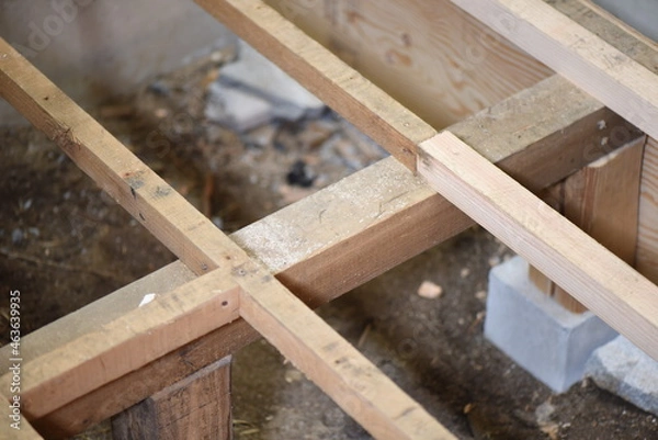 Obraz 床下の基礎工事