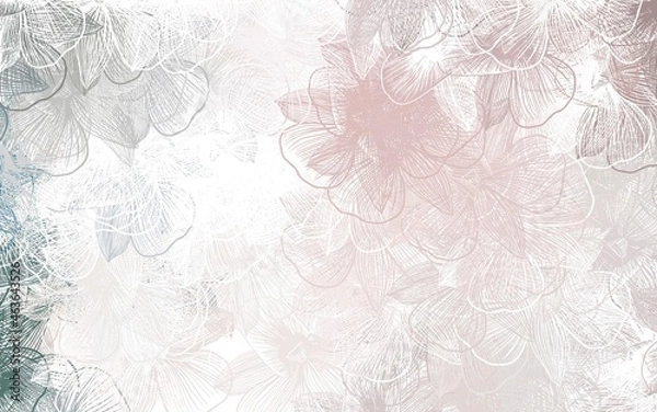 Obraz Light Pink, Green vector doodle layout with flowers.