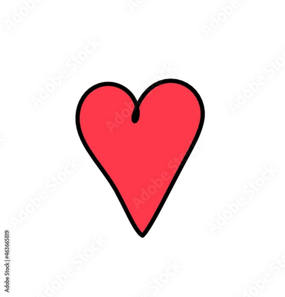 Fototapeta Abstract color heart as continuous line drawing on white background. Vector	