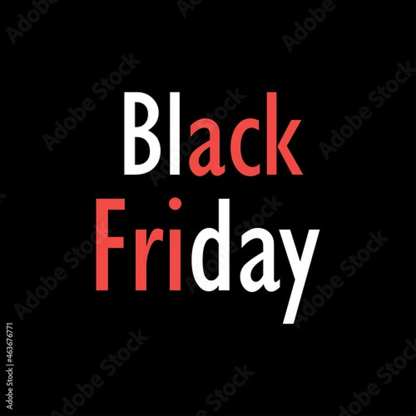 Fototapeta Black friday lettering on black background, vector