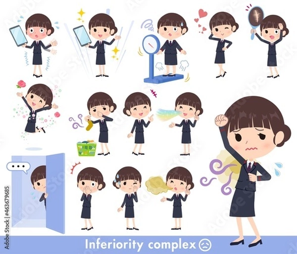 Fototapeta 劣等感に関する郵便スーツ女性のセット