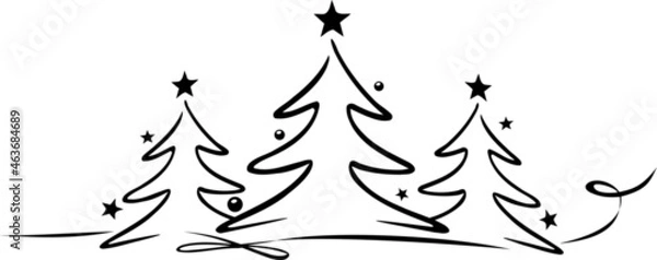 Obraz Christmas Tree Vector Drawing