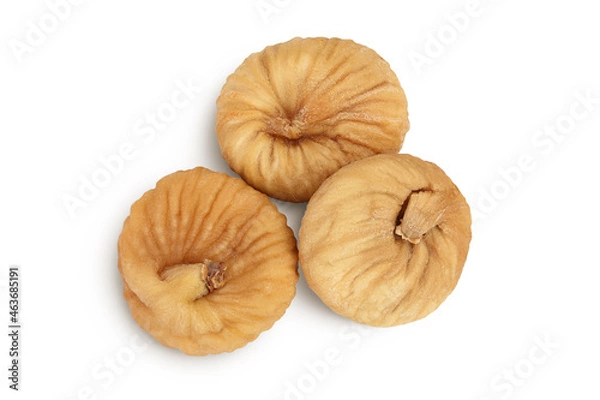 Obraz dried figs isolated on white background with clipping path and full depth of field. Top view. Flat lay