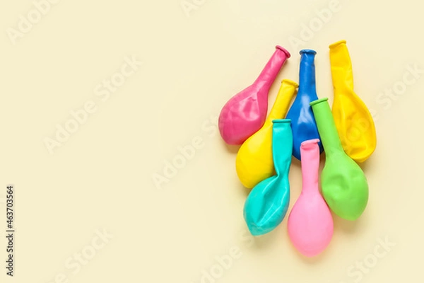 Fototapeta Colorful empty balloons on light background