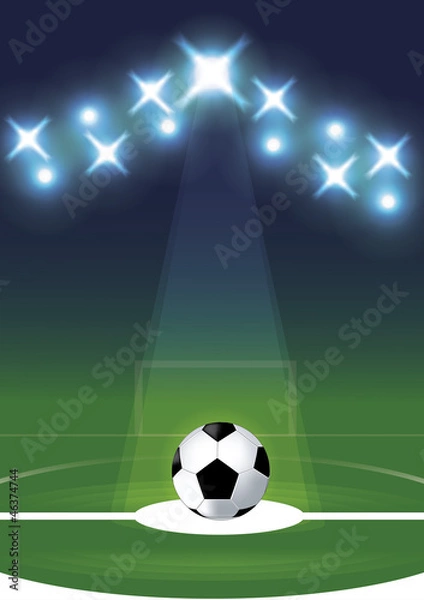 Obraz Soccer ball on grass background