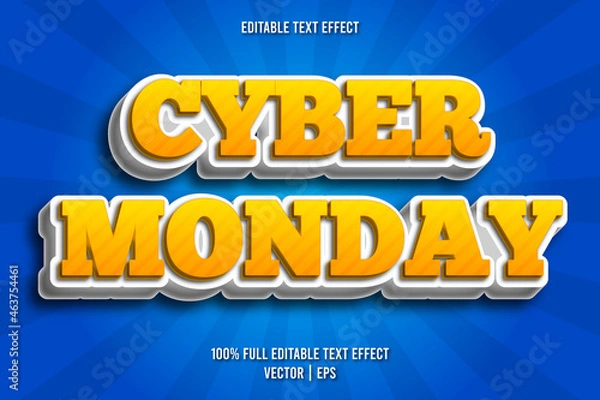 Fototapeta Cyber monday editable text effect comic style