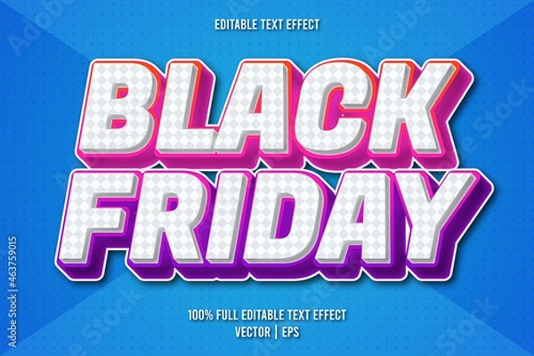 Fototapeta Black friday editable text effect comic style