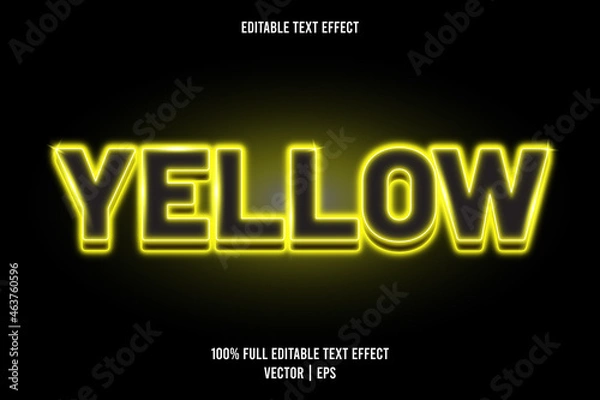 Obraz Yellow editable text effect neon style