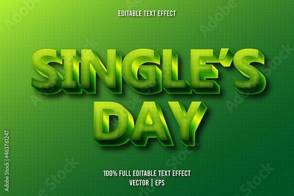 Fototapeta Single's day editable text effect retro style