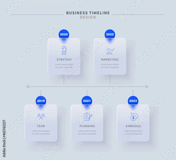 Fototapeta Business timeline flow chart