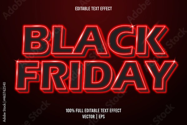 Obraz Black friday editable text effect neon style