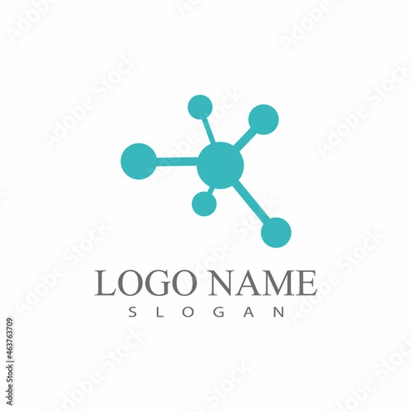 Obraz Molecule symbol logo template vector illustration design