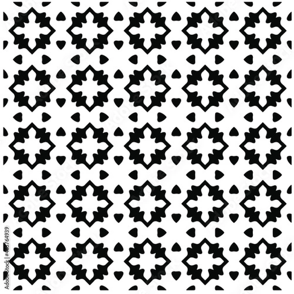 Fototapeta Seamless vector pattern in geometric ornamental style. Black pattern.