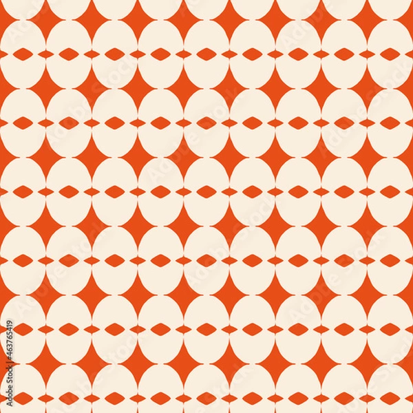Fototapeta RETRO trendy seamless pattern with fuchsia orange and offwhite repeat pattern print background