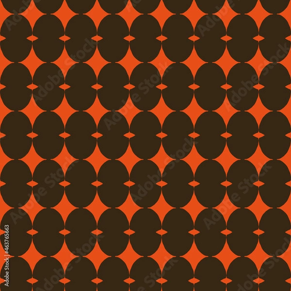 Fototapeta RETRO trendy seamless pattern with Brown orange repeat pattern print background