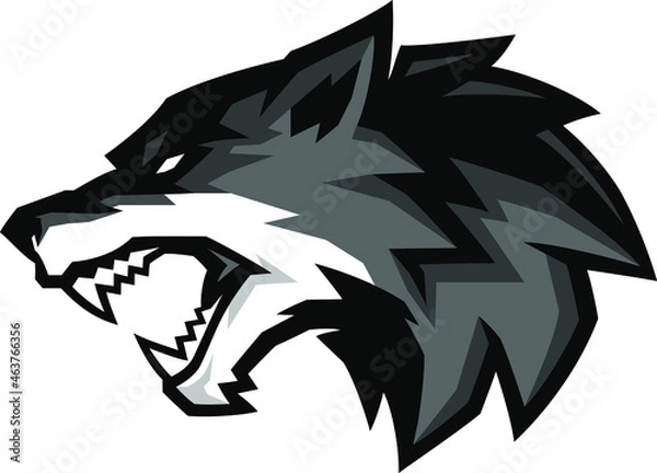 Obraz Edgy Design Head of Aggressive Wolf 