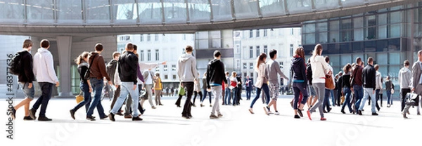 Obraz Grupa młodych ludzi. Panorama.