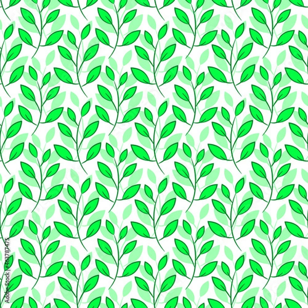 Obraz seamless pattern with green leaves
