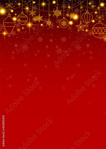 Obraz クリスマスイルミネーションの背景フレーム