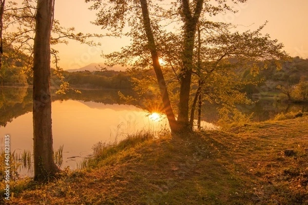 Obraz Sunset over the lake