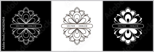 Fototapeta vector logo template with decorative elements with space for text