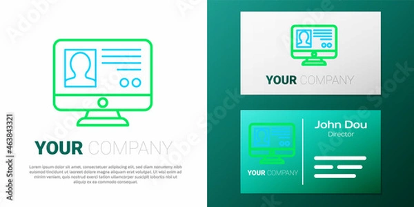 Fototapeta Line Create account screen icon isolated on white background. Colorful outline concept. Vector