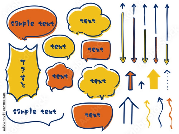 Obraz 矢印と吹き出しセット_カラー