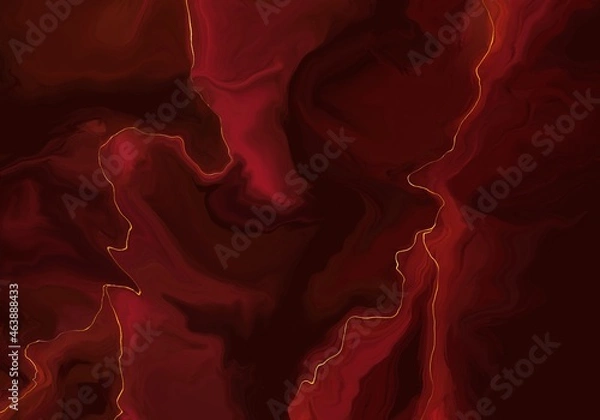 Obraz Luxury abstract red marble and gold texture background
