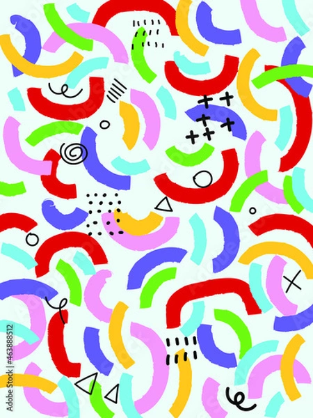 Fototapeta Abstract background hand drawn line color vector illustration.