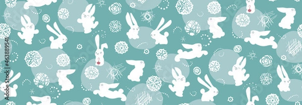 Fototapeta seamless pattern with bunnies .