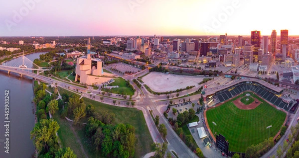 Obraz Sunset over the panoramic city 