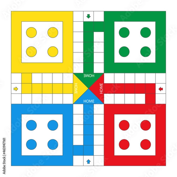 Fototapeta Ludo board game for printing with vector illustration