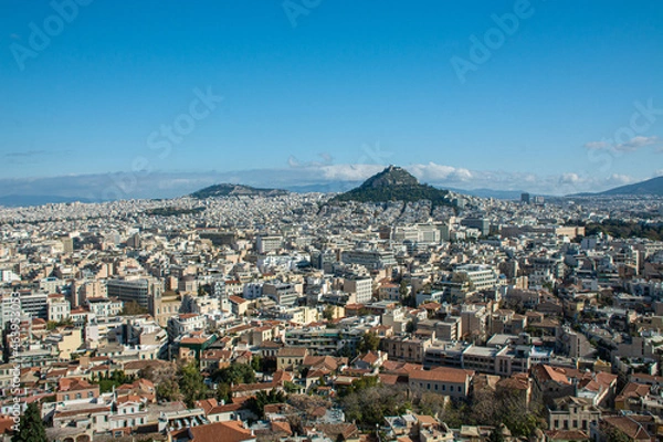 Fototapeta Panoramic view of the city of Athens - Greece
