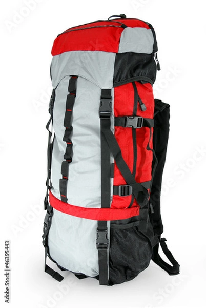 Obraz Modern tourist backpack isolated on white