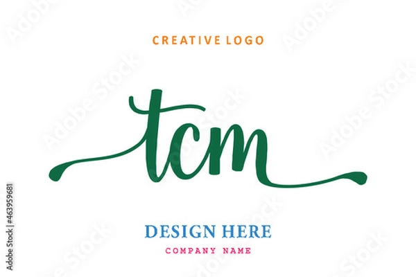 Fototapeta TCM lettering logo is simple, easy to understand and authoritative